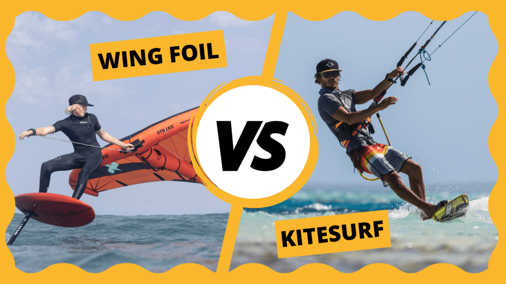 comparaison entre kitesurf et wing foil